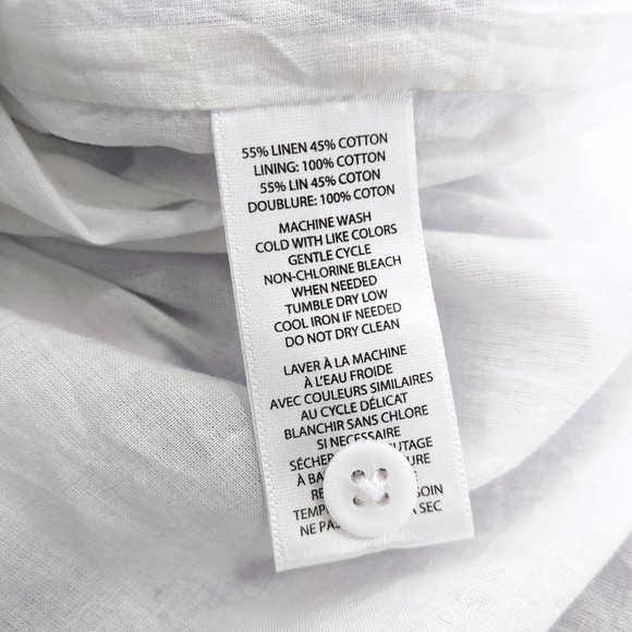 BEACHLUNCHLOUNGE Size M Womens Alina Stripe Linen Cotton Shift Dress Blue White - Picture 7 of 8